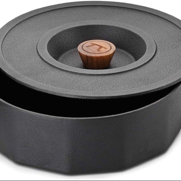 Outset Cast Iron Multi-Purpose Pot, Tortilla and Pancake Warmer with Lid 3 Quart - Picture 3 of 9